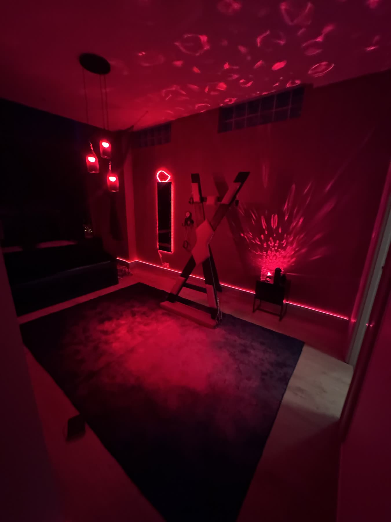 The Red Room in deep crimson light
